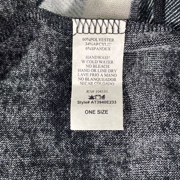 Arielle Cowl Neck Poncho Black Cream Geometric NWT $72 One Size Fits All - Picture 5 of 6